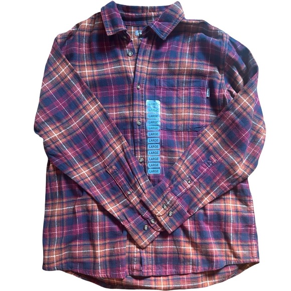 Eddie Bauer Mens Flannel Shirt Size L Button Down Collared Shirt - Picture 6 of 8